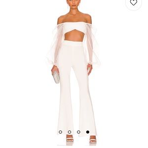 Nookie white illusion pant and crop top